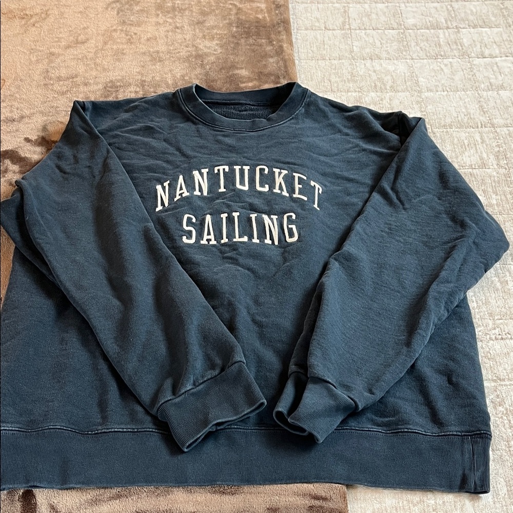John Galt oversized navy sweatshirt, NANTUCKET SAILING.